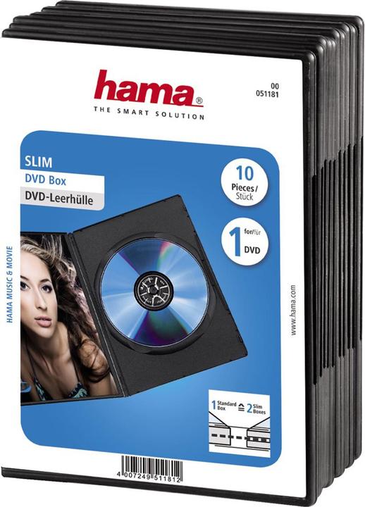 Hama 1x10 DVD Blank Sleeve Slim 50% d'économie d'espace