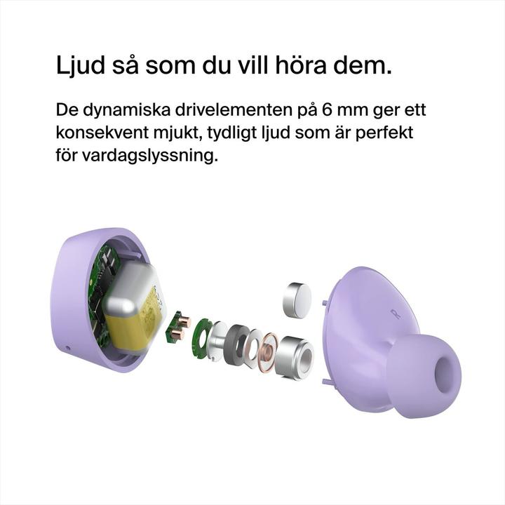 Produktbild Belkin wireless soundform bolt tws hellviolett (Keine Geräuschunterdrückung, 28 h, Kabellos)