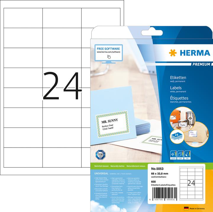 Produktbild HERMA Universal Etiketten A4
