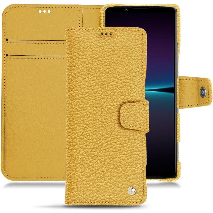 Noreve Lederschutzhülle Wallet (Sony Xperia 1 IV), Smartphone Hülle, Orange