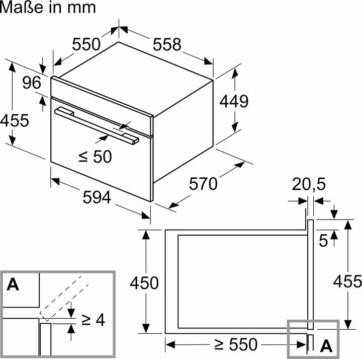 Actual product image Bosch Hausgeräte Series 6, built-in microwave with convection, 60 x 45 cm, black, CMA585GB1