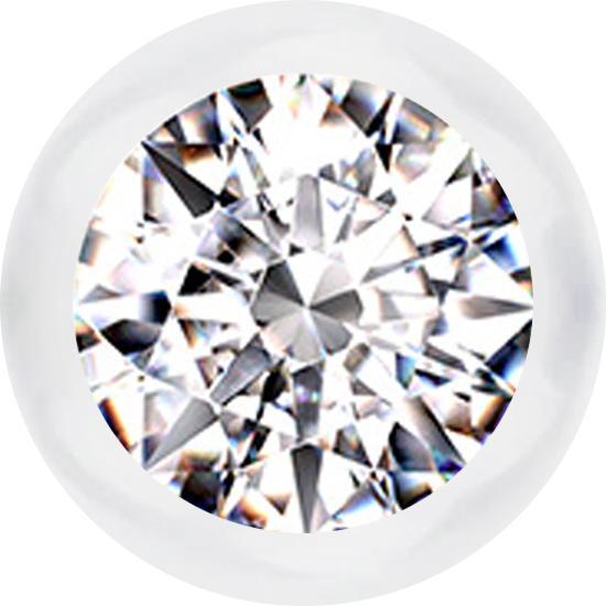 Produktbild Star Piercing Kugel transparent mit Kristall silber (Kunststoff, ohne Messing)