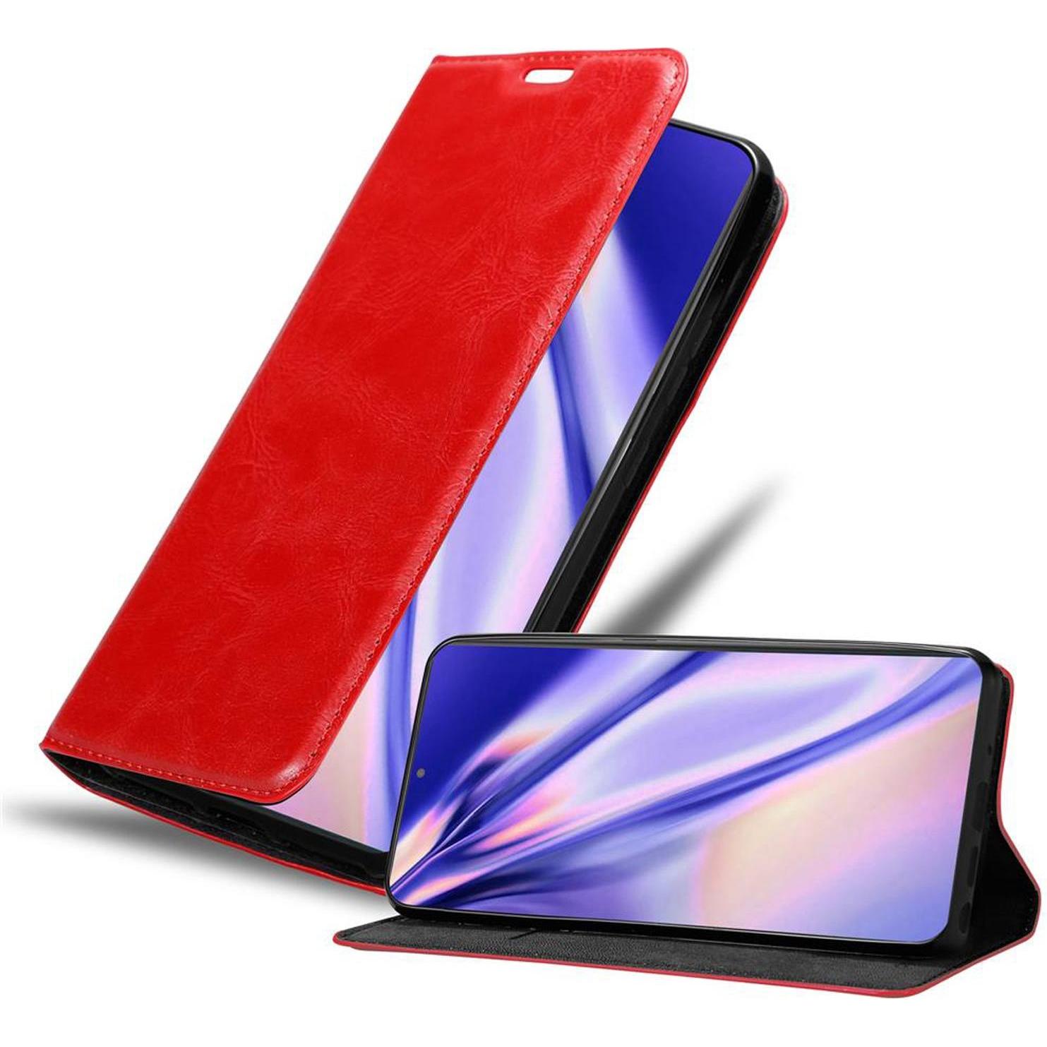 Cadorabo Book Invisible Magnet Cover (Samsung Galaxy Note 20+), Smartphone Hülle, Rot