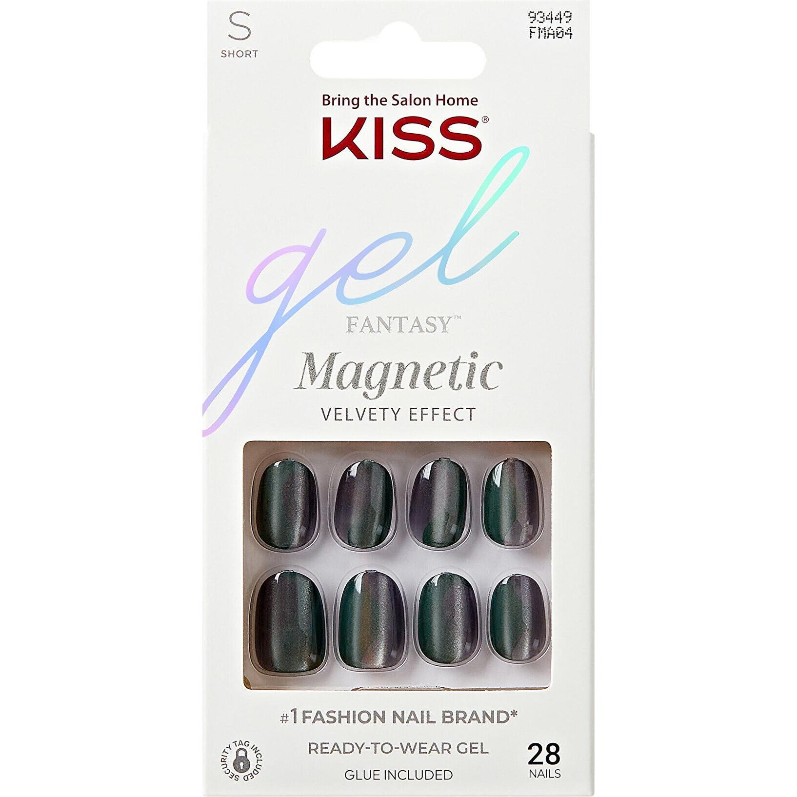 Kiss, Nail Art + Unghie Finte, Gel Fantasy Magnetic Gel Nails - 28 Pieces (Unghie Artificiali, Chiamami)