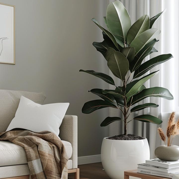 Actual product image Plant in a Box Ficus Elastica Robusta - Rubber Tree (100 cm)