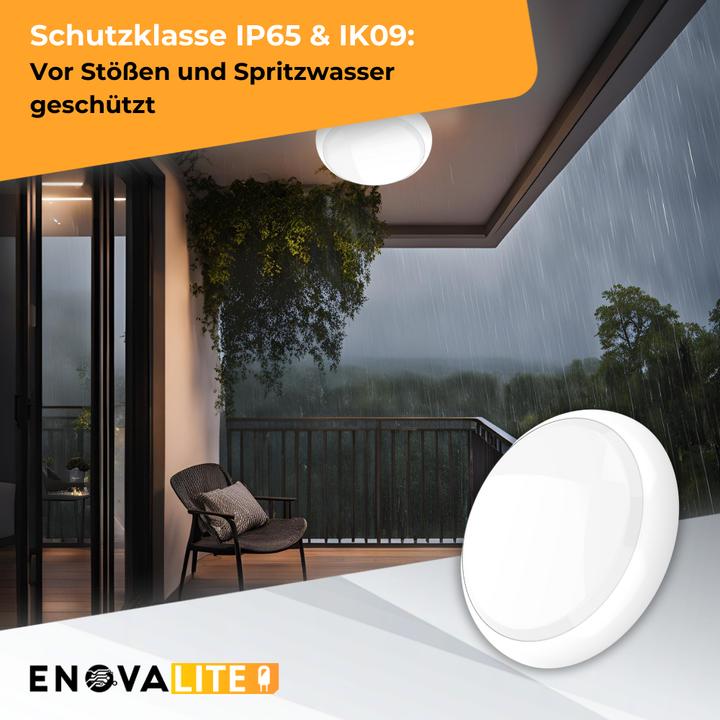 Produktbild Enovalite LED-Notstrom Deckenleuchte, mit Bewegungsmelder, 8 h Notlicht und Gruppensteuerungsfunktion (1800 lm)