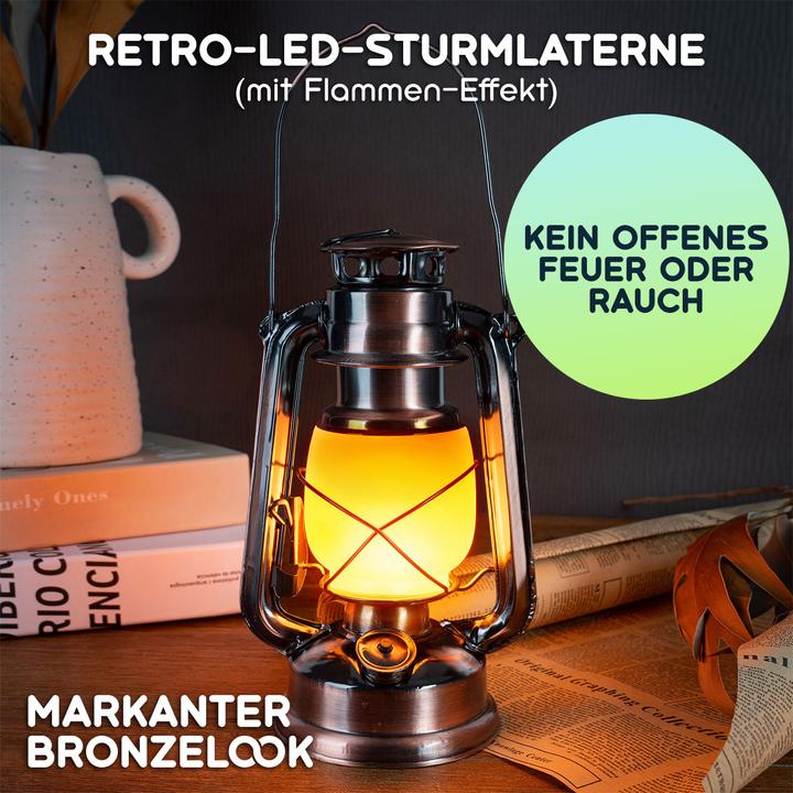 Produktbild Casativo LED-Sturmlaterne mit authentischer Flammenoptik