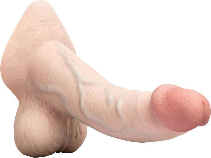 Actual product image Earthly Body Slipskin Realistic Silicone Dildo 8 Inch Curved Cream
