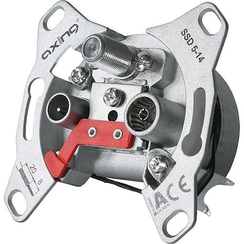 Actual product image Axing SSD 5-14 SAT + TV + Radio Brown socket (Plug socket)