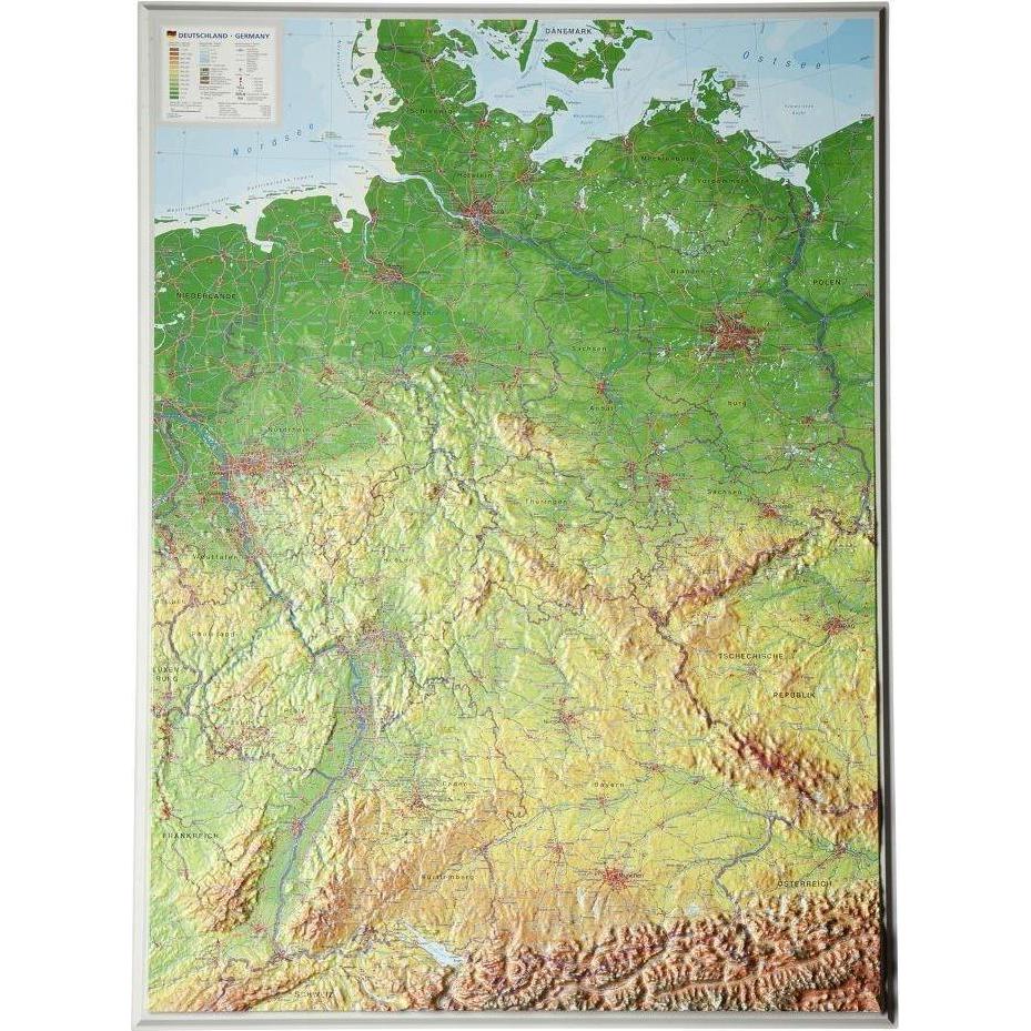 3D Reliefkarte Deutschland, Landkarte