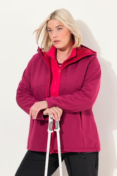 Immagine prodotto Ulla Popken Giacca in softshell con cappuccio, tasche con zip e linguetta a strappo (46, 48)