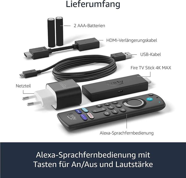 Actual product image Amazon Fire TV Stick 4K Max (8 GB, Fire OS)
