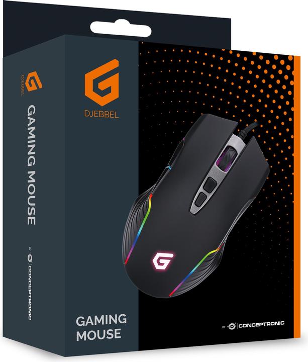 Actual product image Conceptronic Gaming USB mouse, 7200 DPI, IC sensor,DJEBBEL03B (Cable)