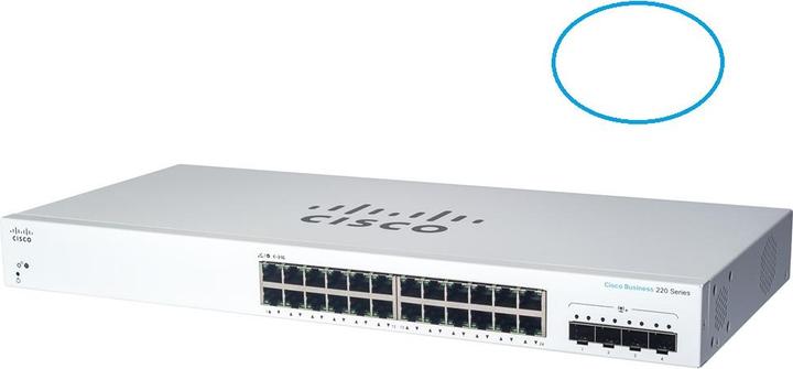 Actual product image Cisco PoE+ Switch CBS220-24P-4X 28 Port (28 ports)