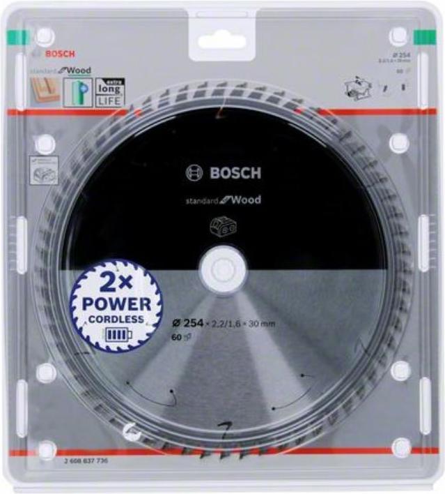 Productafbeelding Bosch Professional Zubehör Cirkelzaagblad Standaard voor hout, 254x2,2/1,6x30,60 tanden