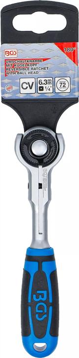 Produktbild BGS Umschaltknarre mit Kugelkopf Abtrieb Aussenvierkant 6,3 mm (1/4") (1/4")