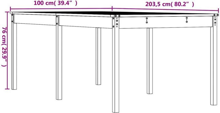 Produktbild vidaXL Gartentisch (203.50 x 100 x 76 cm)