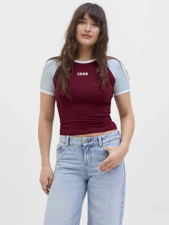 Produktbild JJXX Jxgigi Str Ss Contrast Tee Jrs Ln (M)