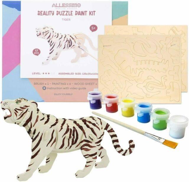 Image du produit Robotime Puzzle 3D à peindre - Tiger (17 pièces)