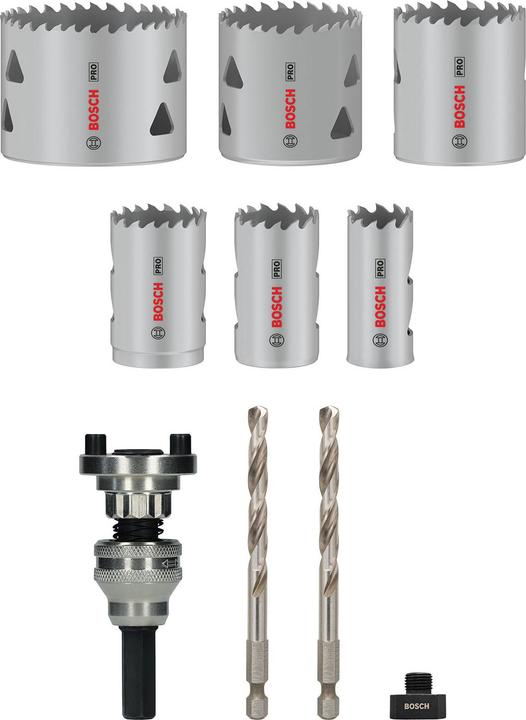 Produktbild Bosch Professional Zubehör PRO Multi Material Lochsäge Q-Lock Halter-Set, 10-tlg. (22 mm, 29 mm, 35 mm, 44 mm, 51 mm, 65 mm)