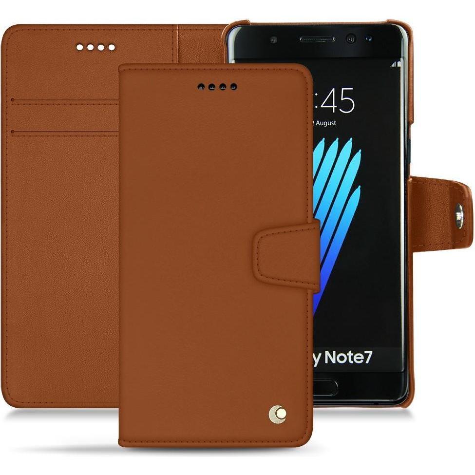 Noreve Lederschutzhülle Wallet (Samsung Galaxy Note 7), Smartphone Hülle, Braun