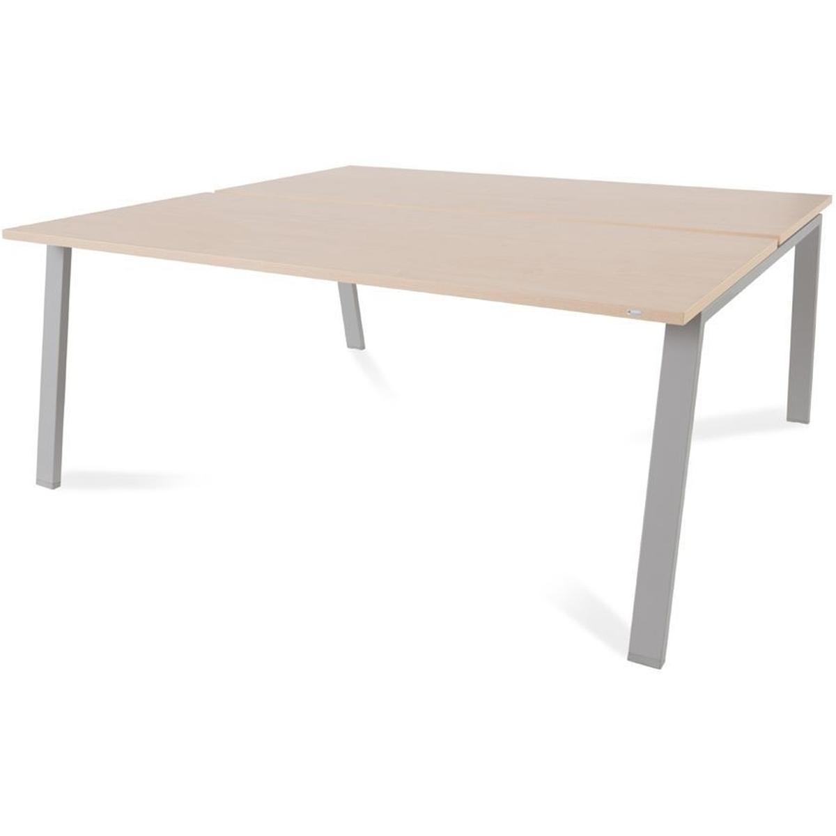 Rocada, Schreibtisch, Mehrfacharbeitstisch Blanca BxTxH 180x163x73cm Gestell grau Platte Melamin buche