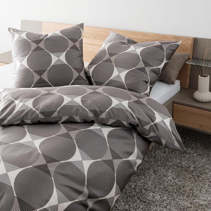 Immagine prodotto Janine Mako-Satin Bettwäsche J.D. 87103 taupe (Set di biancheria da letto, 155x220 cm + 80x80 cm)