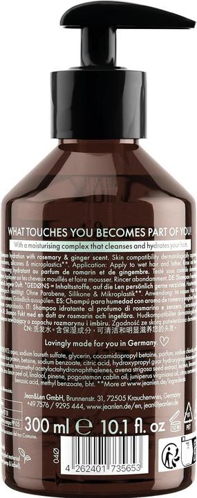 Immagine prodotto Jean & Len Rosmarino Zenzero (300 ml, Shampoo liquido)