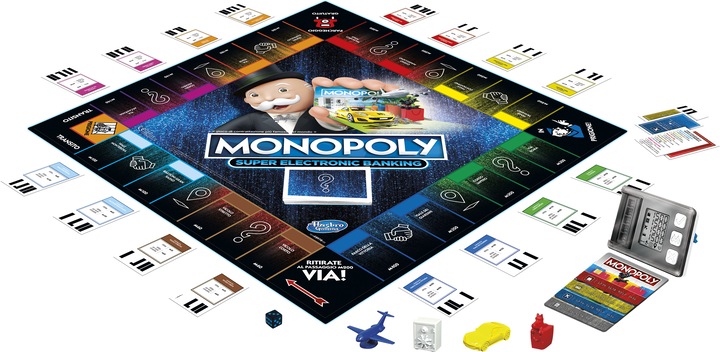 Productafbeelding Hasbro Monopoly Super Elektronisch Bankieren Bedrijfsimulatie voor volwassenen en kinderen (Italiaans)
