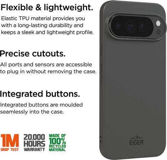 Immagine prodotto Eiger flexibles TPU-Case Grip Case GRS black (Google Pixel 10 Pro XL)