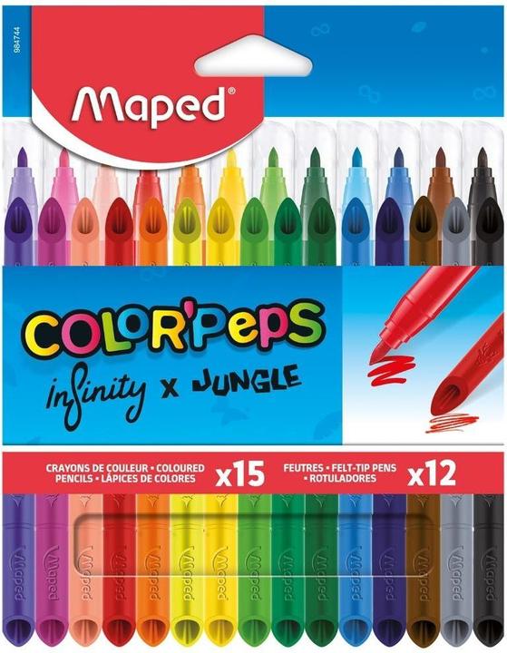 Produktbild Maped Infinity-Set mit 15 Bleistiften + 12 Jungle-Markern (2.80 mm, 15x)