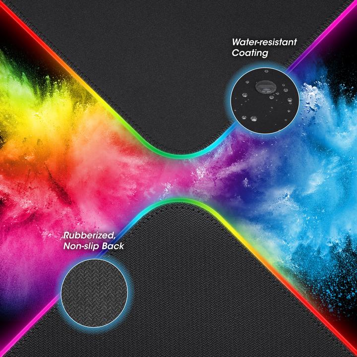 Image du produit Manhattan Tapis de souris de jeu XXL RGB LED avec chargeur à induction sans fil 10 W (XXL)