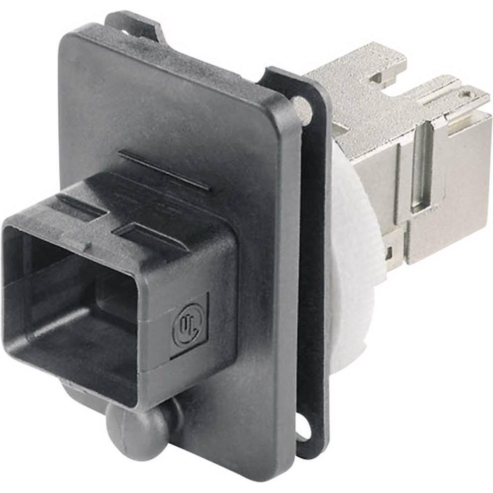 Telegärtner RJ45 Steckverbinder Flanschset Variante 4, Elektronikkabel + Stecker, Schwarz