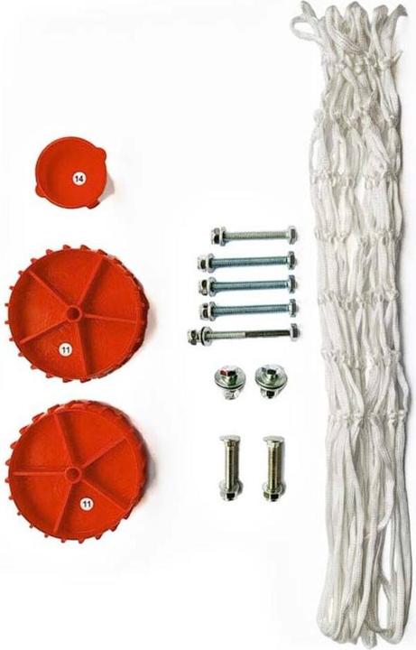 Immagine prodotto Hudora 1 set di ricambi per il supporto da basket (viti, rete, copertura per il piede, 2 rotelle)