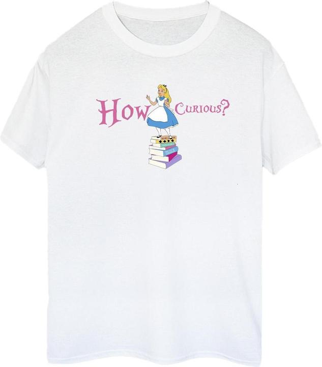 Actual product image Disney Womens/Ladies Alice In Wonderland How Curious Cotton Boyfriend T-Shirt (L)