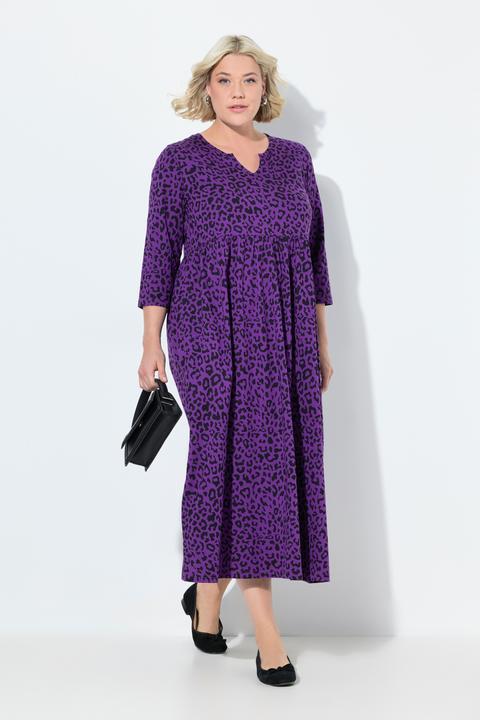 Produktbild Ulla Popken Jerseykleid, A-Linie, Tunika-Ausschnitt, 3/4-Arm, Taschen (56)