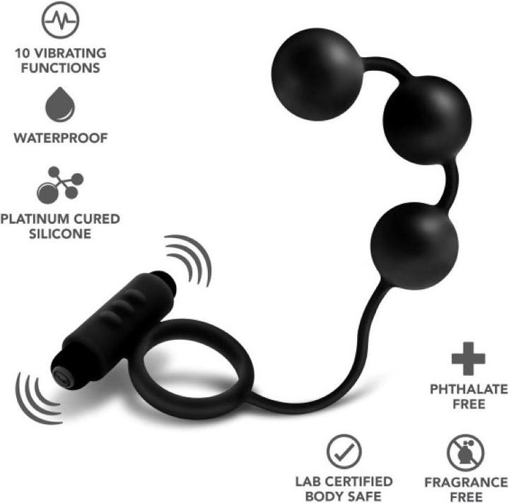 Actual product image Blush Anal AdventuresÂ Platinum Analperlen mit vibrierendem Penisring