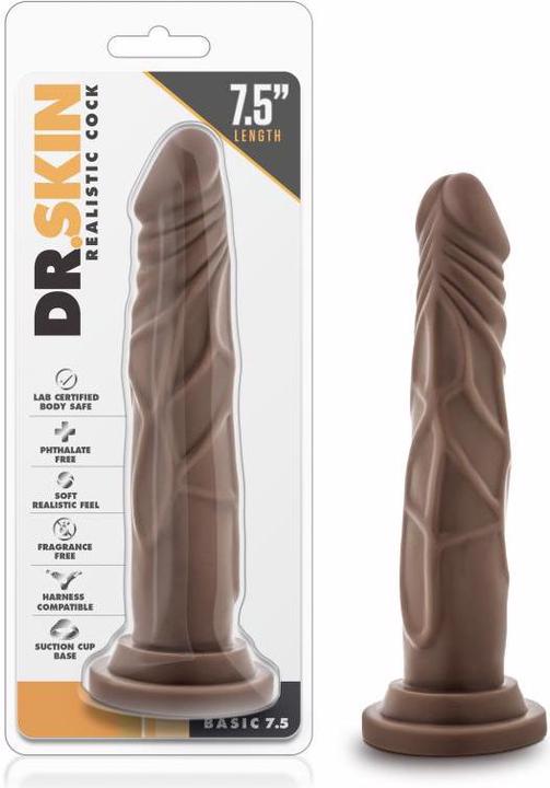 Image du produit Blush Dr. Skin â Gode réaliste avec ventouse â Marron chocolat