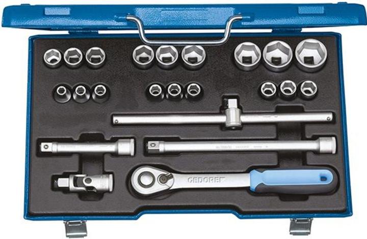 Actual product image Gedore 19 EMU-20 Socket spanner set 1/2", 23 pieces, hexagonal, 8-32 mm (10 mm, 11 mm, 12 mm, 13 mm, 14 mm, 15 mm, 16 mm, 17 mm, 18 mm, 19 mm, 20 mm, 21 mm, 22 mm, 23 mm, 24 mm, 25 mm, 26 mm, 27 mm, 28 mm, 29 mm, 30 mm, 31 mm, 32 mm, 8 mm, 9 mm)