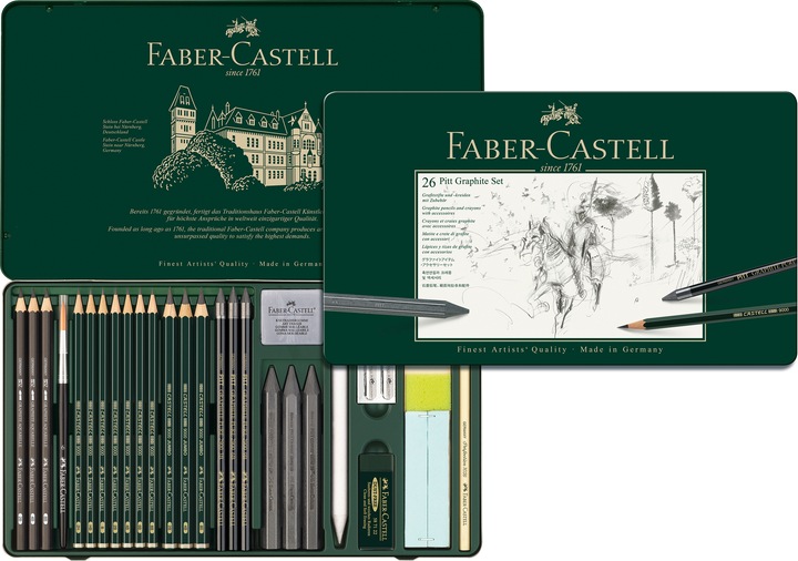 Image du produit Faber-Castell Set Pitt Graphite (2H, 4B, 6B, 3B, B, HB, 2B, 26 x)