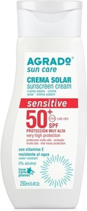 Agrado Sensitive Sunscreen SPF 50+ Wasserfeste Vegane Formel 250ml (Sonnencreme Gesicht, SPF 50, 250 ml, 3520 g)