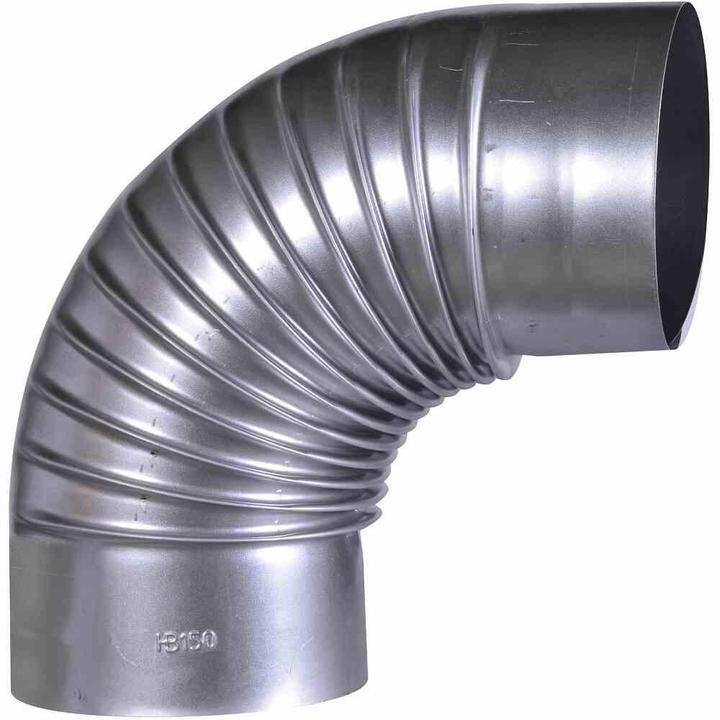 FireFix A150/B FAL 90° bend, rigid, ø 150 mm sheet steel stovepipes, 0.6 mm thick, conical inset (29 x 29 cm)
