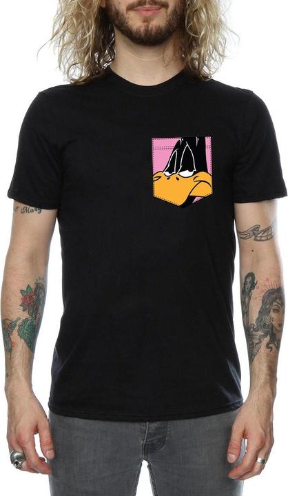 Produktbild Looney Tunes Daffy Duck Face Faux Pocket TShirt (XXL)