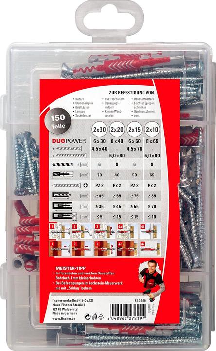 Fischer MeisterBox DuoPower short/long + screws (150 pcs.)