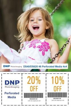 DNP Media Kit perforated (4x4 inch) 10 x 15 cm for DS620 (800 images) DP-DS620 Media Set (4x6) L2