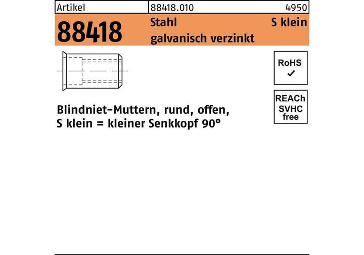 Image du produit Écrou à river R 88418 Senkkopf