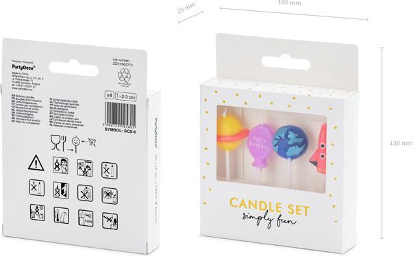 Actual product image Partydeco Space candles (4 pieces) (4 pcs.)
