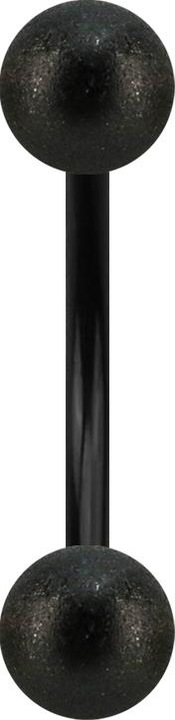 Produktbild Star Piercing Micro Banane schwarz mit zwei Kugeln gesprenkelt (Chirurgenstahl 316L)