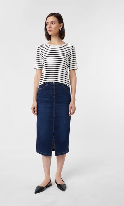 Produktbild Comma Rock Elastischer Midi-Jeansrock mit Waschung (44)