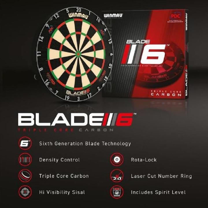Image du produit Winmau Tableau de fléchettes Blade 6 Triple Core Carbon